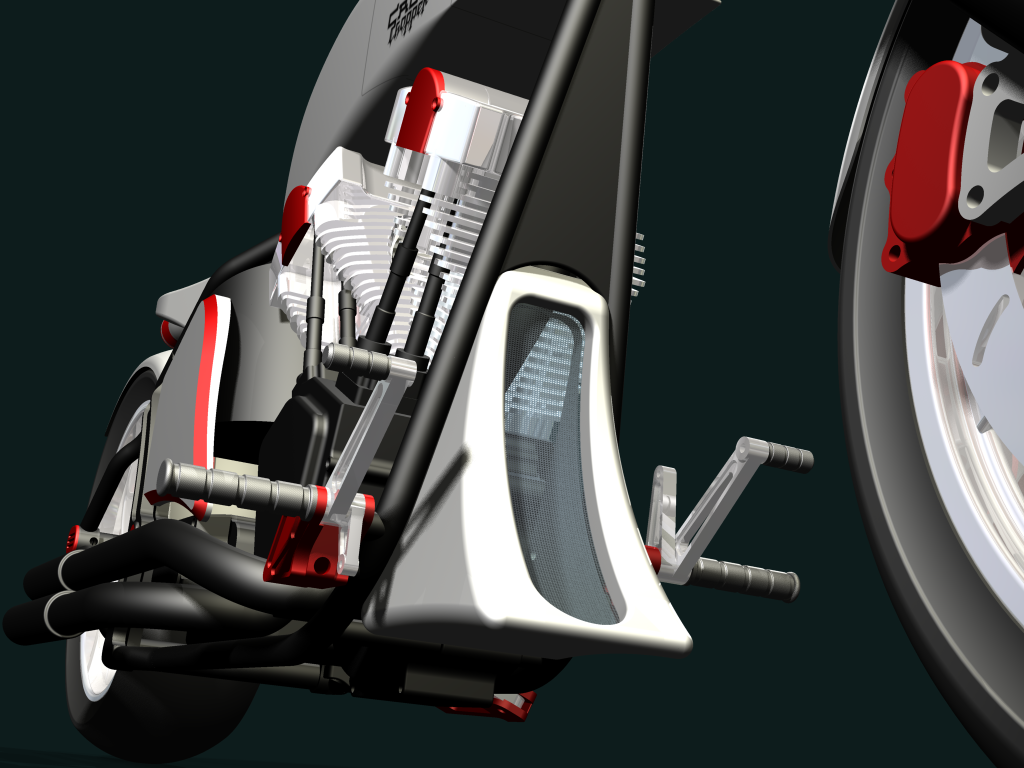摩托车chopper-motorbike-crow-design-stp格式